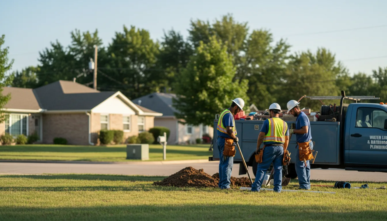 Residential water line and bathroom plumbing service in Jefferson, MA